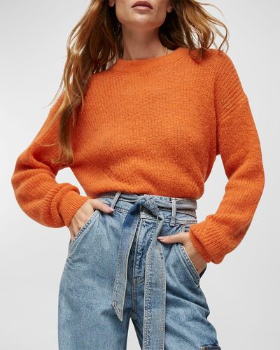 Veronica Beard Melinda Crewneck Sweater - Orange