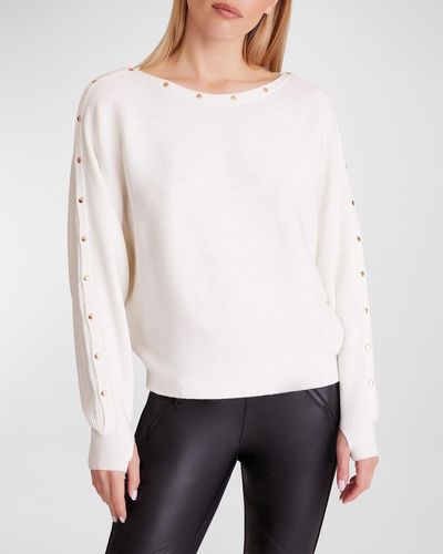 BLANC NOIR Portola Sweater With Golden Buttons - White