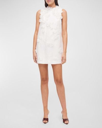 Rachel Gilbert Whitley Degrade Flower Applique Sleeveless Mini Dress - White