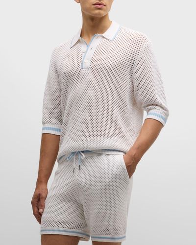 SER.O.YA Zane Crochet Polo Shirt - Gray