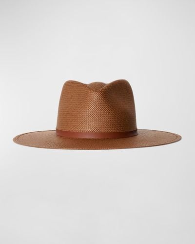 Janessa Leone Sherman Packable Fedora Hat - Brown