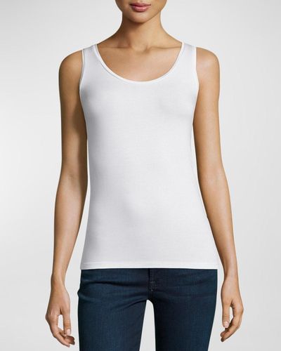 Majestic Filatures Soft Touch Scoop-Neck Tank - White