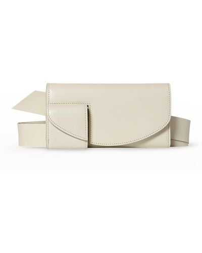 The Row Horizontal Belt Bag In Calf Leather - Natural