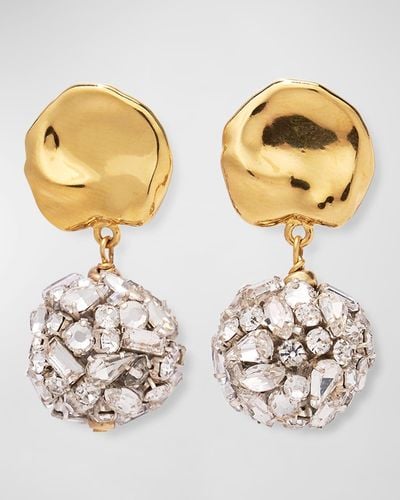 Lizzie Fortunato Meteor Shower 24K Plated Crystal Drop Earrings - Metallic