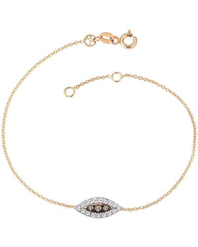 Kismet by Milka Eye Haven 14k Rose Gold Bracelet In Full White/champagne Diamonds