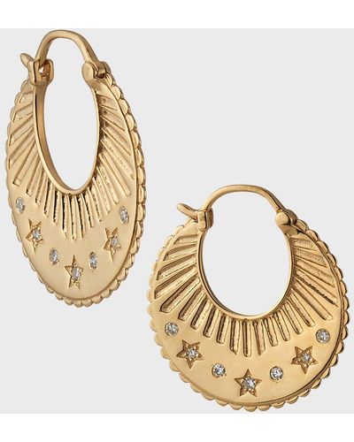 Kastel Jewelry Small Celestial Hoop Earrings - Metallic
