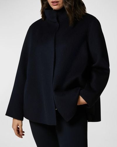 Marina Rinaldi Plus Size Vetusta Double-Face Wool-Blend Jacket - Black