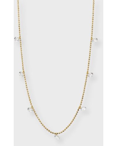 Graziela Gems 18k Yellow Gold Five-station Floating Diamond Necklace (18k Yg Small Floating Necklace) - White