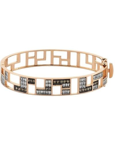 BeeGoddess Mondrian Multi-diamond Hinge Bracelet - Metallic