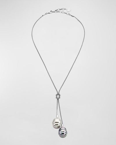 Majorica Tender 2-Pearl Y-Drop Necklace - White
