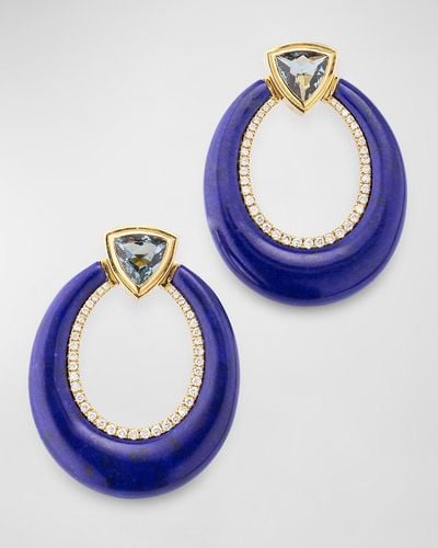 Sorellina 18K And Tourmaline Earrings With Gh-Si Diamonds - Blue