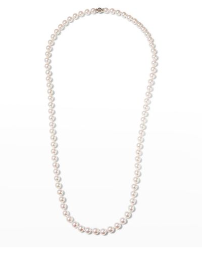 Assael 32" Akoya Cultured 9.5mm Pearl Necklace With White Gold Clasp