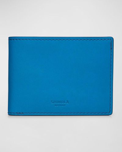 Shinola Leather Slim Bifold Wallet - Blue