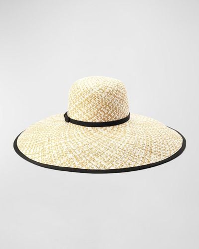 Kate Spade Woven Straw Large Brim Sun Hat - White