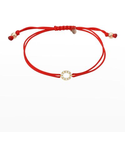 Zoe Lev 14K Diamond Initial Fortune Bracelet, A To Z - Red