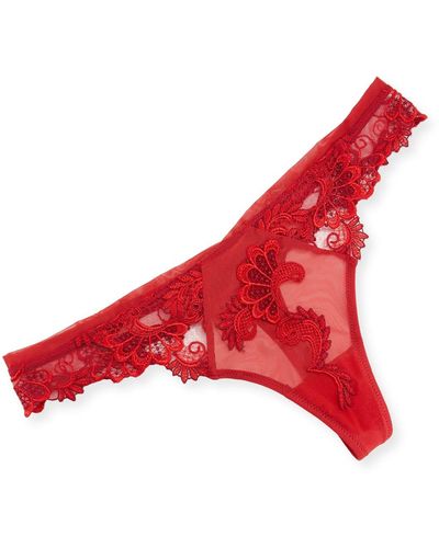 Lise Charmel Dressing Floral-lace Thong - Red