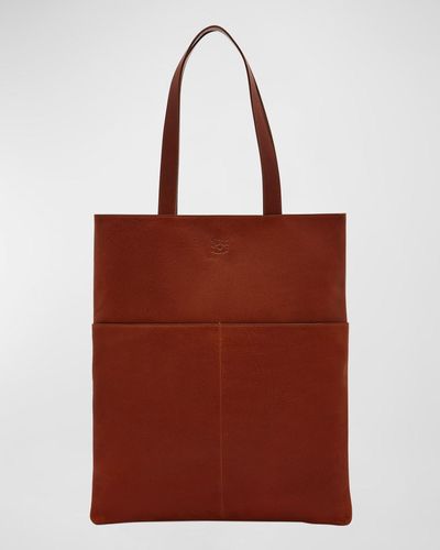 Il Bisonte Oriuolo Leather Tote Bag - Red
