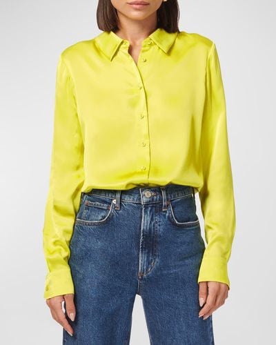 Cami NYC Crosby Silk Button-Front Blouse - Blue