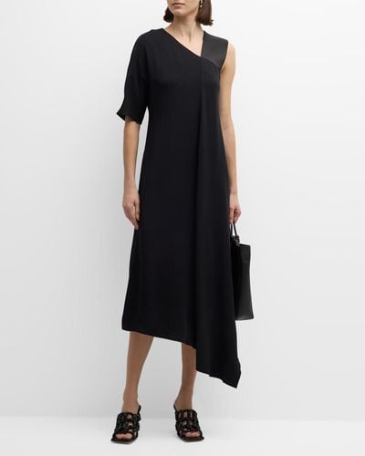 Co. Napkin Asymmetric One-Shoulder Dress - Black