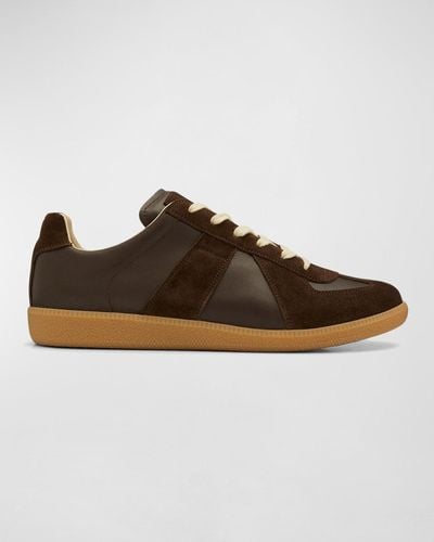 Maison Margiela Replica Leather/suede Low-top Sneakers - Brown