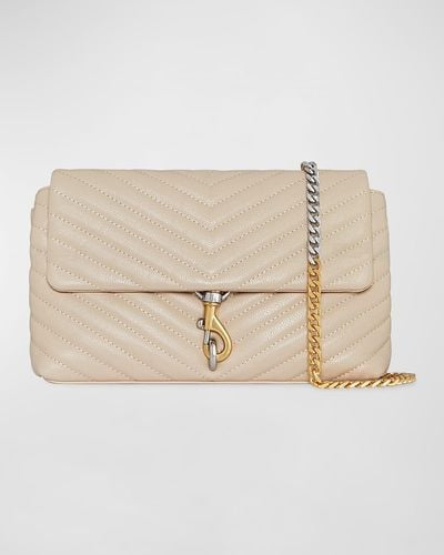 Rebecca Minkoff Edie Medium Quilted Leather Chain Crossbody Bag - Natural