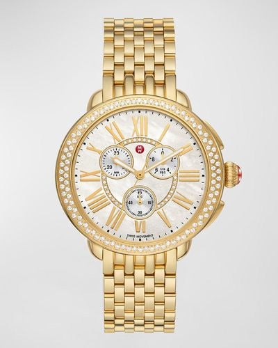 Michele Serein 18K Plated Diamond Watch - Metallic