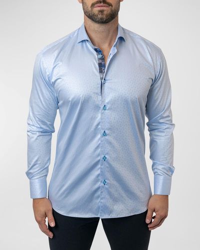 Maceoo Einstein Diamond Sport Shirt - Blue