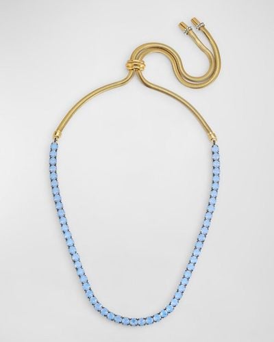 DEMARSON Lupe Adjustable Slider Crystal Necklace - Blue