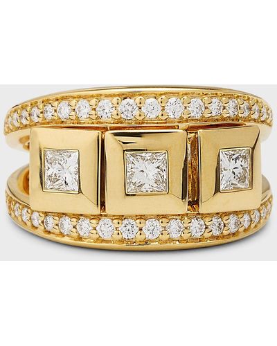 Tamara Comolli 18k Yellow Gold Curriculum Vitae Diamond Ring, Size 7 - Metallic
