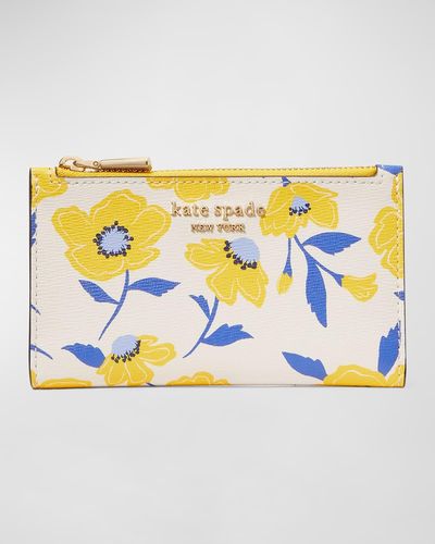 Kate Spade Morgan Small Bifold Sunshine Floral Printed Wallet - Metallic