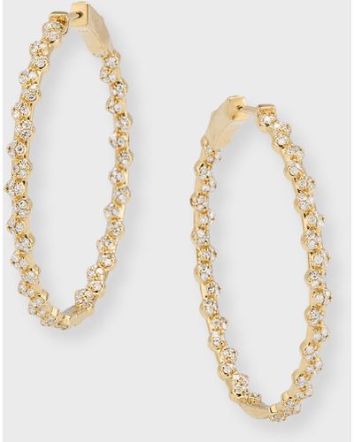 Kastel Jewelry Zuki Diamond Couture Lock Hoop Earrings - Metallic