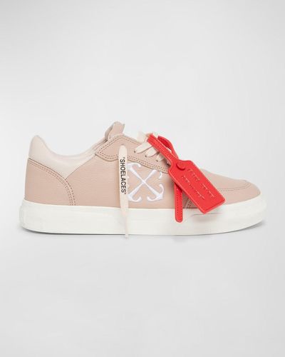 Off-White c/o Virgil Abloh Vulcanized Leather Low-Top Sneakers - Pink