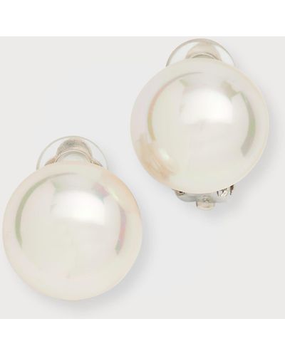 Majorica Mabe Pearl Clip Earrings - White