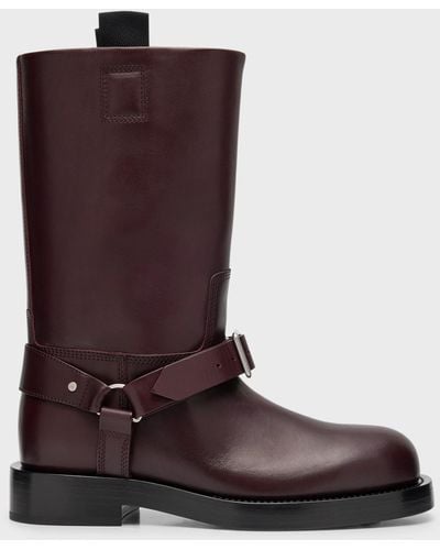 Burberry Leather Saddle Low Boots - Brown