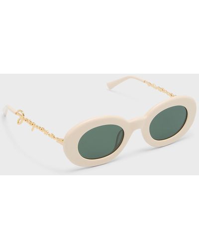 Jacquemus Les Lunettes Pralu Acetate & Metal Alloy Oval Sunglasses - Blue