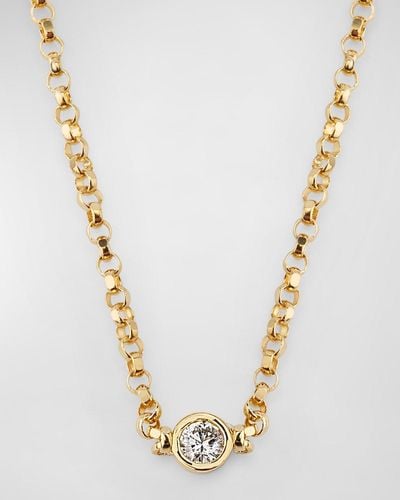 Roberto Coin 18K Diamond Bezel Necklace - Metallic