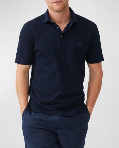 Rodd & Gunn Huntsbury Textured Cotton Polo Shirt - Blue