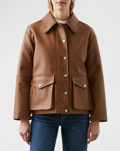 Rails Mathis Faux Leather Jacket - Brown
