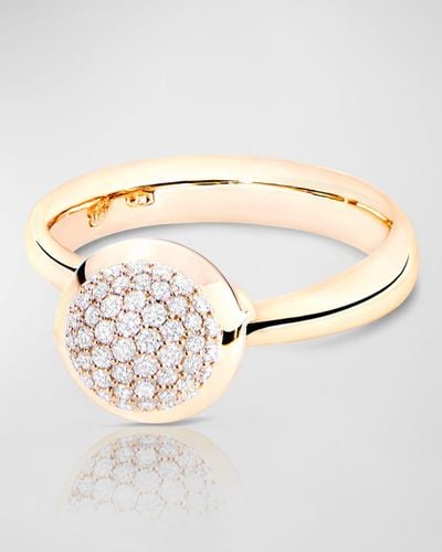 Tamara Comolli Bouton 18K Rose Pave Diamond Ring, Size 7/54 - Natural