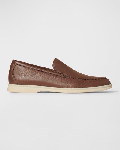 Loro Piana Summer Walk Leather Loafers - Brown