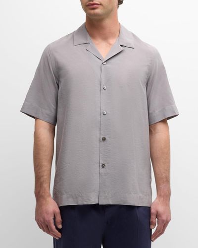 Paul Smith Short-Sleeve Camp Shirt - Gray