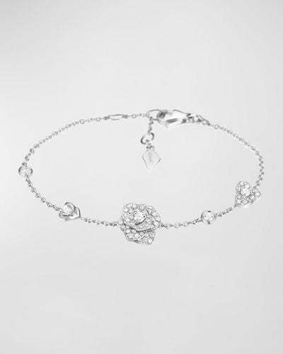 Piaget Rose 18k White Gold 3-motif Diamond Bracelet - Natural