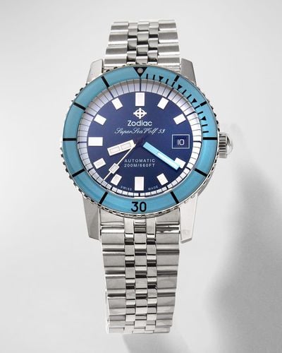 Zodiac Super Sea Wolf 53 Compression Bracelet Watch - Blue