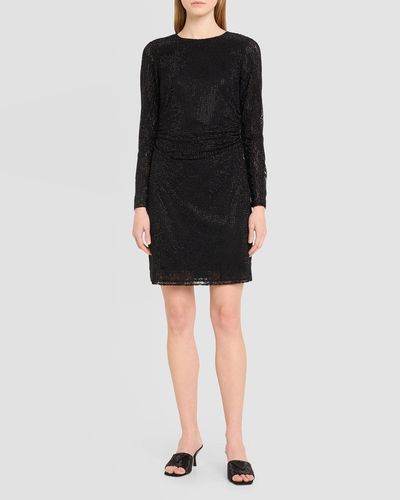 Kobi Halperin Sloane Ruched Rhinestone Mini Dress - Black