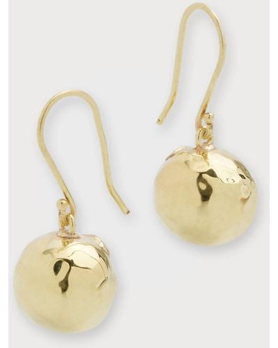 Ippolita Small Hammered Ball Drop Earrings In 18k Gold - Metallic
