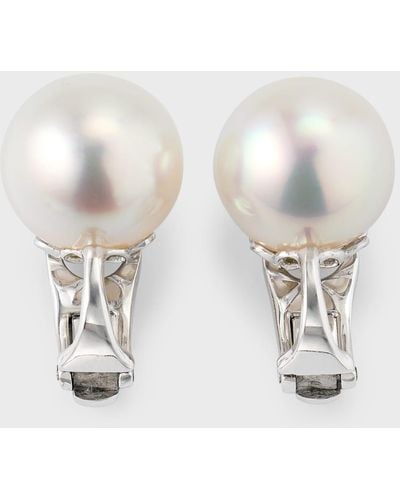 Assael 12mm South Sea Pearl Earrings - White