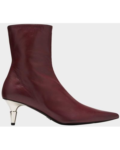 Proenza Schouler Spike Leather Boots - Purple