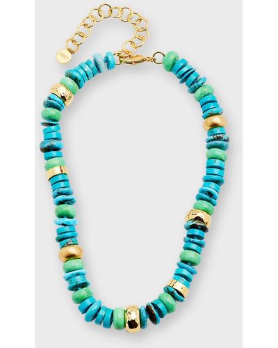 Nest Blue And Green Turquoise Strand Necklace