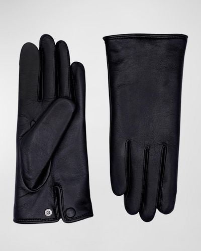Agnelle Agatha Leather Gloves - Black