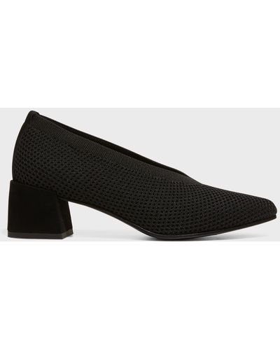 Eileen Fisher Gabby Knit Block-heel Pumps - Black